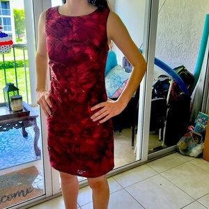 What House Black Market sleeveless sequined dress in dark red/wine size 6